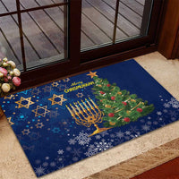Merry Chrismukkah Rubber Doormat Merry Christmas and Happy Hanukkah - Wonder Print Shop