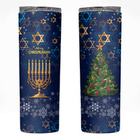 Merry Chrismukkah Skinny Tumbler Merry Christmas and Happy Hanukkah - Wonder Print Shop