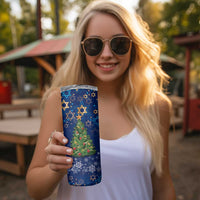 Merry Chrismukkah Skinny Tumbler Merry Christmas and Happy Hanukkah - Wonder Print Shop