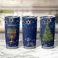 Merry Chrismukkah Tumbler Cup Merry Christmas and Happy Hanukkah - Wonder Print Shop