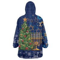 Merry Chrismukkah Wearable Blanket Hoodie Merry Christmas and Happy Hanukkah - Wonder Print Shop