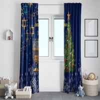 Merry Chrismukkah Window Curtain Merry Christmas and Happy Hanukkah - Wonder Print Shop