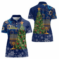 Merry Chrismukkah Women Polo Shirt Merry Christmas and Happy Hanukkah - Wonder Print Shop