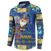 Merry Chrismukkah Button Sweatshirt With Gnome Christmas Hanukkah LT9 - Wonder Print Shop