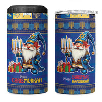 Merry Chrismukkah 4 in 1 Can Cooler Tumbler With Gnome Christmas Hanukkah LT9 - Wonder Print Shop