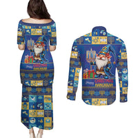 Merry Chrismukkah Couples Matching Puletasi and Long Sleeve Button Shirt With Gnome Christmas Hanukkah LT9 - Wonder Print Shop