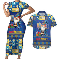 Merry Chrismukkah Couples Matching Short Sleeve Bodycon Dress and Hawaiian Shirt With Gnome Christmas Hanukkah LT9 - Wonder Print Shop