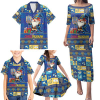 Merry Chrismukkah Family Matching Puletasi and Hawaiian Shirt With Gnome Christmas Hanukkah - Wonder Print Shop