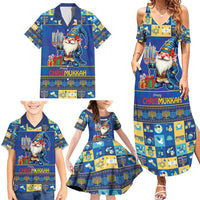 Merry Chrismukkah Family Matching Summer Maxi Dress and Hawaiian Shirt With Gnome Christmas Hanukkah - Wonder Print Shop