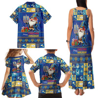 Merry Chrismukkah Family Matching Tank Maxi Dress and Hawaiian Shirt With Gnome Christmas Hanukkah - Wonder Print Shop
