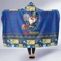 Merry Chrismukkah Hooded Blanket With Gnome Christmas Hanukkah