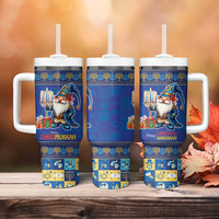 Merry Chrismukkah Tumbler With Handle With Gnome Christmas Hanukkah - Wonder Print Shop