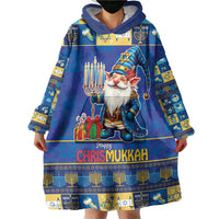 Merry Chrismukkah Wearable Blanket Hoodie With Gnome Christmas Hanukkah - Wonder Print Shop