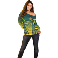 South Africa Cricket Spirit 2026 Off Shoulder Sweater World T20 Edition - Wonder Print Shop