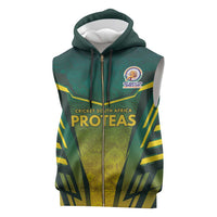 South Africa Cricket Spirit 2026 Sleeveless Zip Hoodie World T20 Edition - Wonder Print Shop