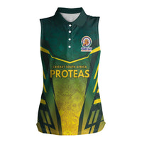 South Africa Cricket Spirit 2026 Women Sleeveless Polo Shirt World T20 Edition - Wonder Print Shop