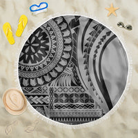 Samoa Siapo Arty Beach Blanket Black Style LT9 - Wonder Print Shop