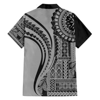 Samoa Siapo Arty Family Matching Long Sleeve Bodycon Dress and Hawaiian Shirt Black Style LT9 - Wonder Print Shop
