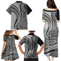 Samoa Siapo Arty Family Matching Puletasi Dress and Hawaiian Shirt Black Style - Wonder Print Shop