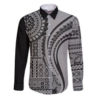 Samoa Siapo Arty Family Matching Tank Maxi Dress and Hawaiian Shirt Black Style - Wonder Print Shop