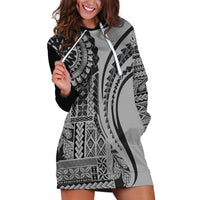 Samoa Siapo Arty Hoodie Dress Black Style - Wonder Print Shop