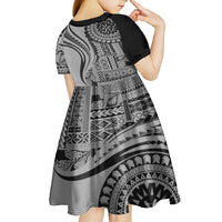 Samoa Siapo Arty Kid Short Sleeve Dress Black Style - Wonder Print Shop