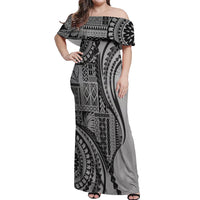 Samoa Siapo Arty Off Shoulder Maxi Dress Black Style - Wonder Print Shop
