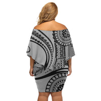 Samoa Siapo Arty Off Shoulder Short Dress Black Style - Wonder Print Shop