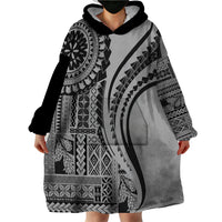 Samoa Siapo Arty Wearable Blanket Hoodie Black Style - Wonder Print Shop