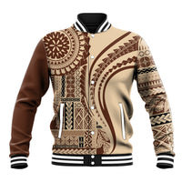 Samoa Siapo Arty Baseball Jacket Brown Style LT9 - Wonder Print Shop