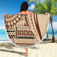 Samoa Siapo Arty Beach Blanket Brown Style LT9 - Wonder Print Shop