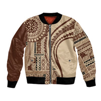 Samoa Siapo Arty Bomber Jacket Brown Style LT9 - Wonder Print Shop