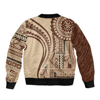 Samoa Siapo Arty Bomber Jacket Brown Style LT9 - Wonder Print Shop