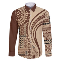 Samoa Siapo Arty Family Matching Summer Maxi Dress and Hawaiian Shirt Brown Style - Wonder Print Shop