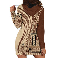 Samoa Siapo Arty Hoodie Dress Brown Style - Wonder Print Shop