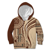 Samoa Siapo Arty Kid Hoodie Brown Style - Wonder Print Shop