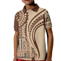 Samoa Siapo Arty Kid Polo Shirt Brown Style - Wonder Print Shop