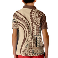 Samoa Siapo Arty Kid Polo Shirt Brown Style - Wonder Print Shop
