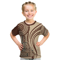 Samoa Siapo Arty Kid T Shirt Brown Style - Wonder Print Shop