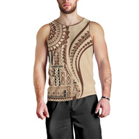 Samoa Siapo Arty Men Tank Top Brown Style - Wonder Print Shop