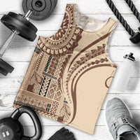 Samoa Siapo Arty Men Tank Top Brown Style - Wonder Print Shop