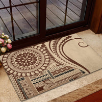 Samoa Siapo Arty Rubber Doormat Brown Style - Wonder Print Shop