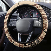 Samoa Siapo Arty Steering Wheel Cover Brown Style - Wonder Print Shop