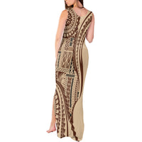 Samoa Siapo Arty Tank Maxi Dress Brown Style - Wonder Print Shop