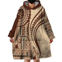 Samoa Siapo Arty Wearable Blanket Hoodie Brown Style - Wonder Print Shop