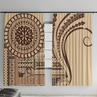 Samoa Siapo Arty Window Curtain Brown Style - Wonder Print Shop