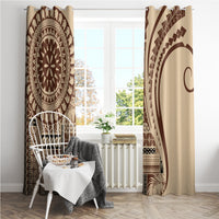 Samoa Siapo Arty Window Curtain Brown Style - Wonder Print Shop