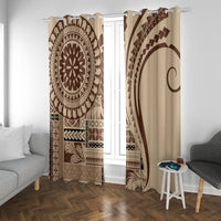 Samoa Siapo Arty Window Curtain Brown Style - Wonder Print Shop