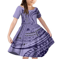 Samoa Siapo Arty Family Matching Mermaid Dress and Hawaiian Shirt Purple Style LT9 - Wonder Print Shop