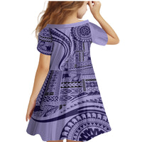 Samoa Siapo Arty Family Matching Mermaid Dress and Hawaiian Shirt Purple Style LT9 - Wonder Print Shop